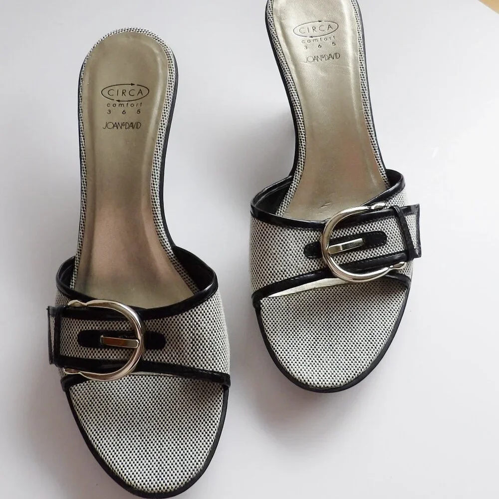 Joan & David Circa Comfort CJTARAH Wedge Heel Dressy Sandal with Buckle 10M EUC